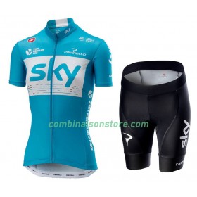 Combinaison Cycliste + Cuissard 2018 Team Sky Femme N002